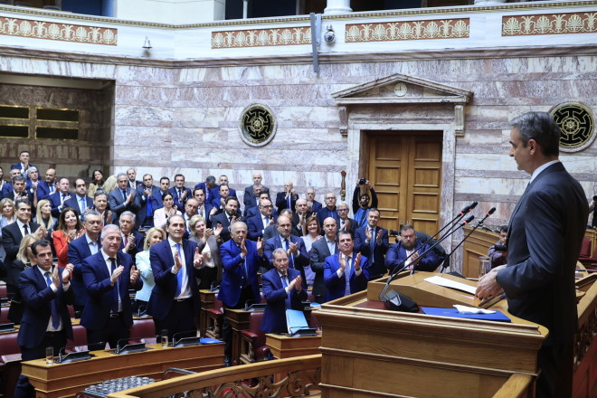 Ο Κυριάκος Μητσοτάκης στην Κοινοβουλευτικής Ομάδας της ΝΔ 