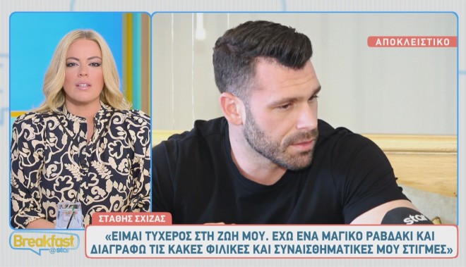 Ο Στάθης Σχίζας έγινε γνωστός από τη συμμετοχή του στο Survivor και τη σχέση του με την Αλεξάνδρα Παναγιώταρου