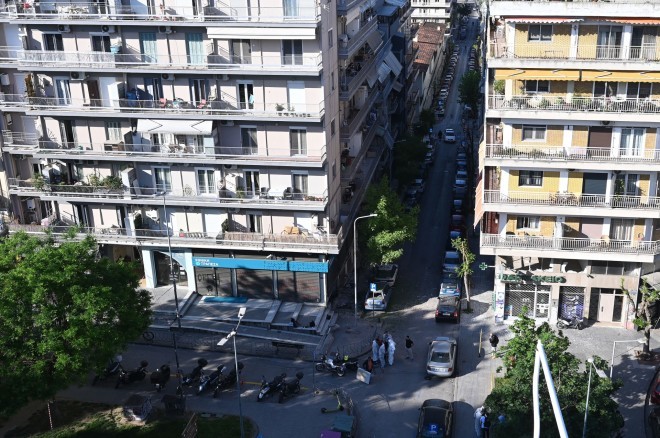 Το σημείο όπου σημειώθηκε η έκρηξη στη Θεσσαλονίκη/ ΙΝΤΙΜΕ Παπανίκος Γιάννης