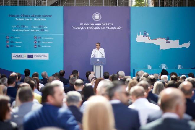 O K.Μητσοτάκης στην υπογραφή της σύμβασης κατασκευής του ΒΟΑΚ στο Ηράκλειο Κρήτης   