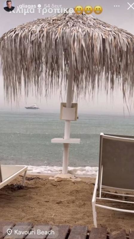 Γιώργος Λιάγκας: Βουτιές υπό βροχή για τον παρουσιαστή