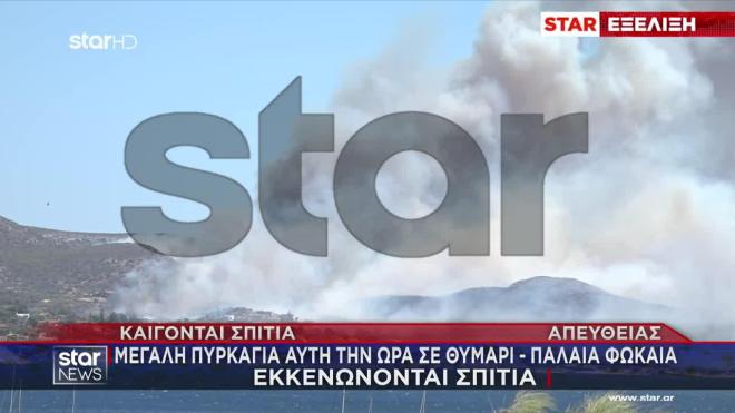 Φωτιά Παλαιά Φώκαια: Κάηκαν σπίτια - Ξεπερνά τα 8 χλμ το πύρινο μέτωπο