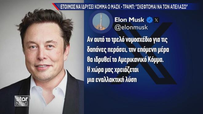 Η ανάρτηση του Μασκ για την ίδρυση νέου κόμματος  