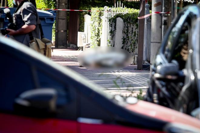 To σημείο στην Αγία Παρασκευή όπου σημειώθηκε η δολοφονία    