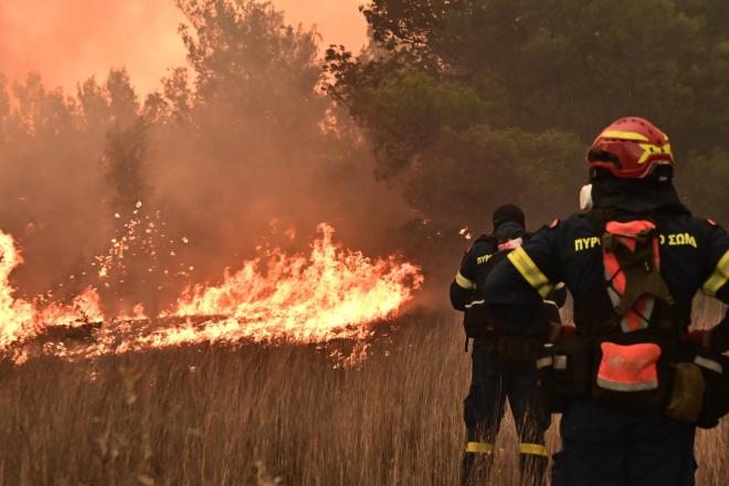 Η φωτιά στον Ωρωπό πήρε μεγάλες διαστάσεις, αλλά τώρα φαίνεται να είναι σε ύφεση - Eurokinissi