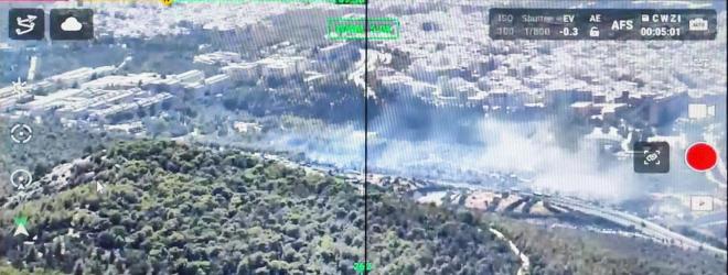 Εικόνα από drones από τη φωτιά που ξέσπασε χθες στην Πολυτεχνειούπολη Ζωγράφου