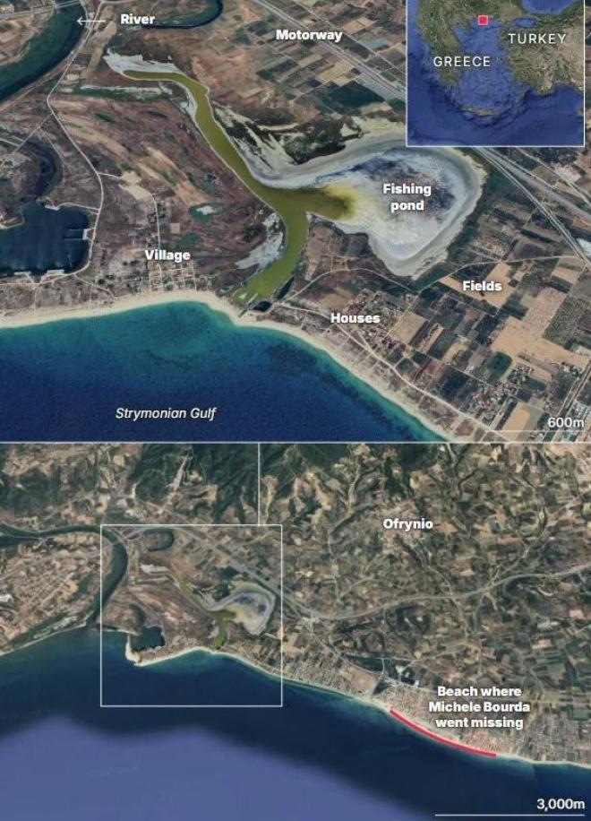 Ο χάρτης της περιοχής που εξαφανίστηκε η Βρετανή τουρίστρια στην Καβάλα - Daily Mail