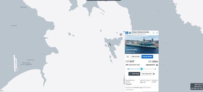 Το σημείο στο οποίο προσάραξε το πλοίο Παναγία Παραβουνιώτισσα  