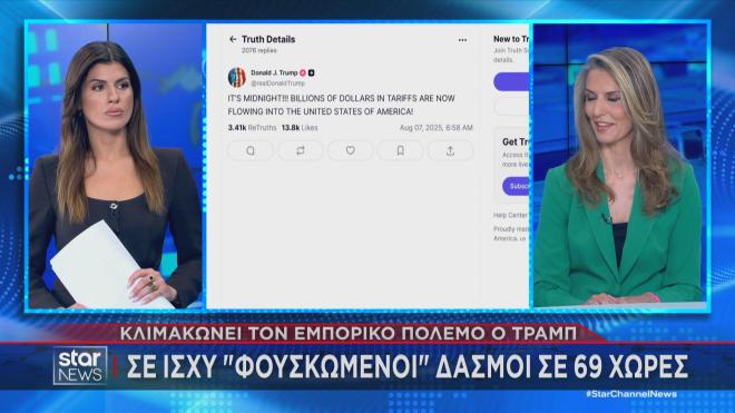 Η πανηγυρική ανάρτηση Τραμπ για τους δασμούς 