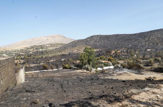 Καμένη έκταση από τη φωτιά στη νοτιοανατολική Αττική/ ΙΝΤΙΜΕ Σαρελάς Δημήτρης
