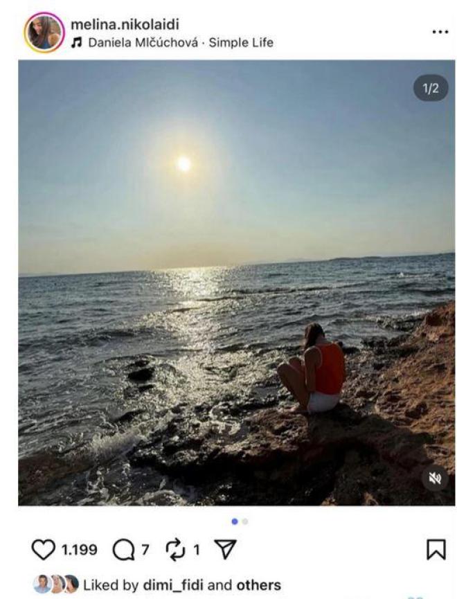 Η Μελίνα Νικολαΐδη ποζάρει στην ακρογιαλιά: Το like του Δημήτρη Φιντιρίκου