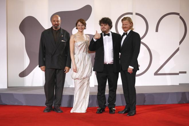 Yorgos Lanthimos- Emma Stone- Aidan Delbis- Jesse Plemons/ Photo by Alessandra Tarantino/Invision/AP