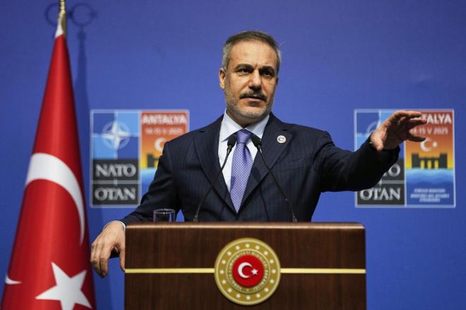 O Τούρκος υπουργός Εξωτερικών Χακάν Φιντάν - AP Images