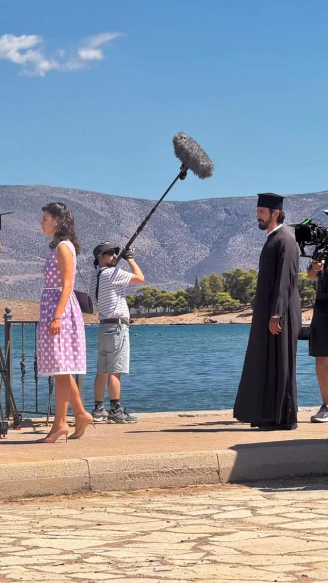 Δανάη Παππά- Δημήτρης Γκοτσόπουλος στα γυρίσματα του Άγιου Έρωτα/ instagram