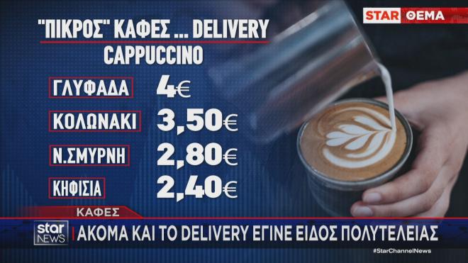 Οι τιμές στο delivery του καφέ καπουτσίνο 