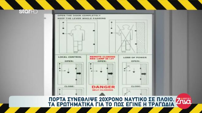 Νεκρός 20χρονος ναυτικός: Πόρτα γκαράζ πλοίου - Οδηγίες χρήσης