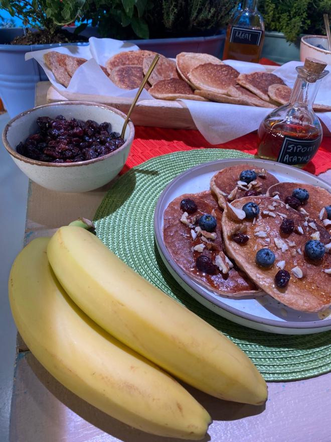 Υγιεινά και πεντανόστιμα pancakes βρώμης με μπανάνα