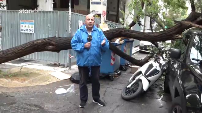 Παρ’ ολίγον τραγωδία στο κέντρο της Αθήνας από τη νεροποντή