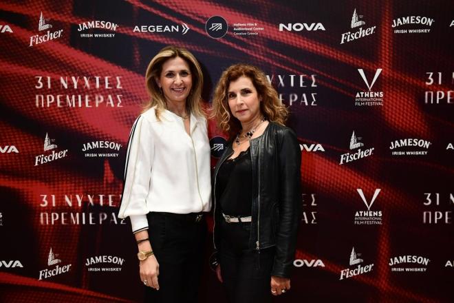 Η Κική Σιλβεστριάδου CEO της Nova Media με την ηθοποιό Μαρία Παπαλάμπρου