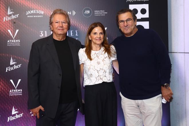 Ο Κώστας Ανδρεόπουλος Γενικός Διευθυντής Universal Pictures, η Αγάπη Κεφαλογιάννη Program Director της Nova και ο ηθοποιός Κώστας Αποστολίδης στην τελετή έναρξης