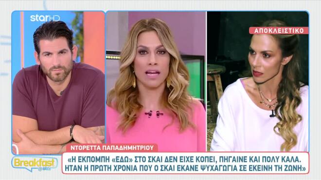 Η Ντορέττα Παπαδημητρίου μιλά για τη συνεργασία με τον ΣΚΑΪ