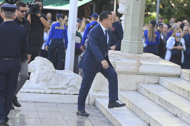 Ο Γεωργιάδης στην κηδεία
