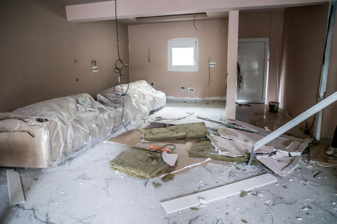 To σπίτι, όπου τοποθετήθηκε βόμβα στα Βορίζια - Eurokinissi