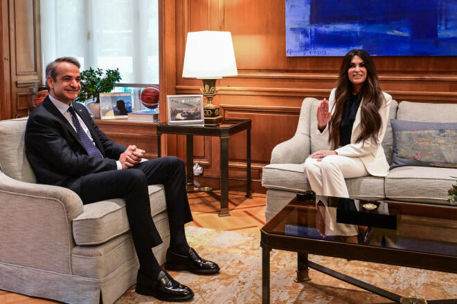 Συνάντηση Μητσοτάκη - Κίμπερλι Γκίλφοϊλ στο Μαξίμου