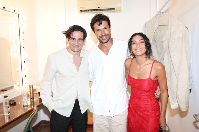  Οδυσσέας Παπασπηλιόπουλος-Ορφέας Αυγουστίδης-Ευγενία Σαμαρά στις Όρνιθες στην Επίδαυρο, τον Αύγουστο 2024/ NDP ΘΩΜΑΣ ΔΑΣΚΑΛΑΚΗΣ