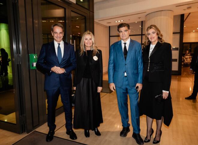 Ο Πρωθυπουργός κος. Κυριάκος Μητσοτάκης, η κα. Μαρέβα Μητσοτάκη, ο κος. Γιάννης Β. Βαρδινογιάννης, η κα. Χριστιάννα Β. Βαρδινογιάννη