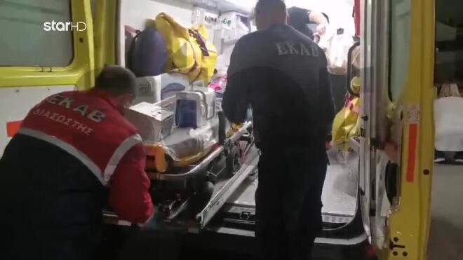 Kαρδίτσα: Η διακομιδή του 12χρονου που κάηκε στο τζάκι