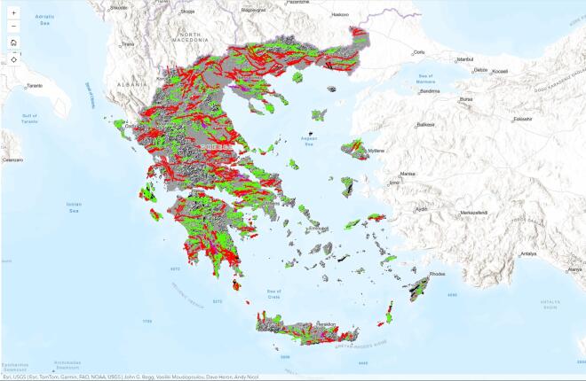 Xάρτης με σεισμικά ρήγματα στην Ελλάδα