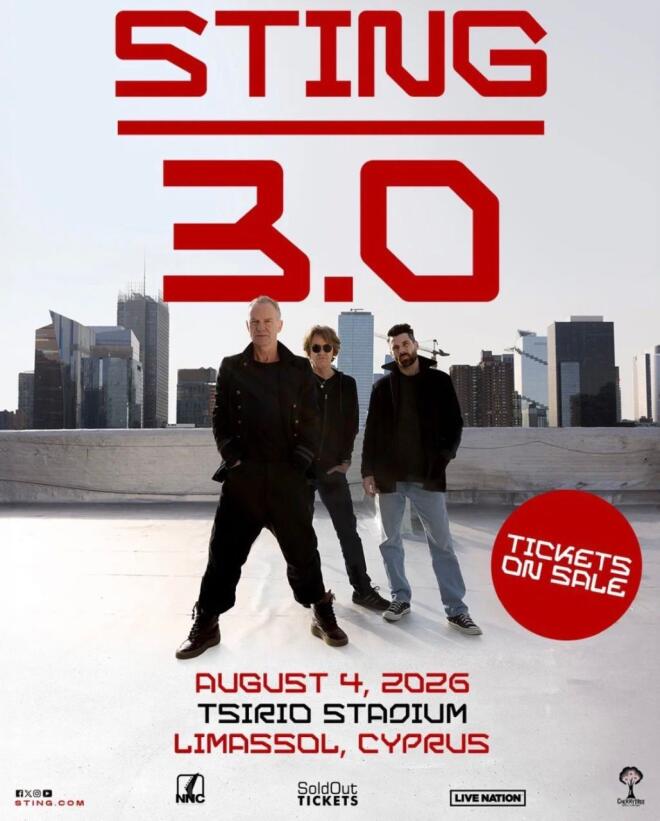 Ο STING στις 4 Αυγούστου στην Κύπρο