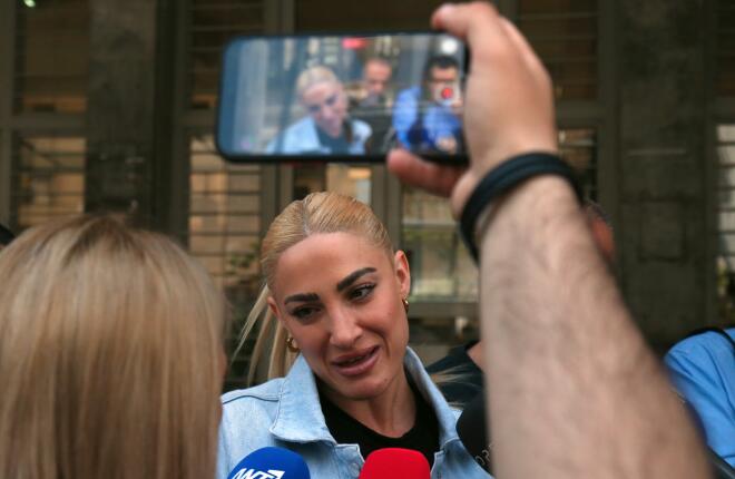 Η Ιωάννα Τούνη στα δικαστήρια της Θεσσαλονίκης για την υπόθεση revenge porn, τον περασμένο Μάιο/ ΙΝΤΙΜΕ ΜΩΥΣΙΑΔΗΣ ΓΙΑΝΝΗΣ