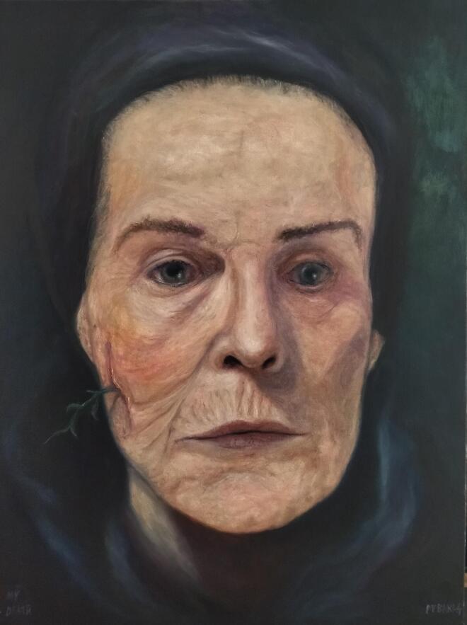 My death, 80x60 cm, 2025, κεντρικό κομμάτι σύνθεσης