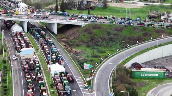 Τρακτέρ σε αγροτικό μπλόκο