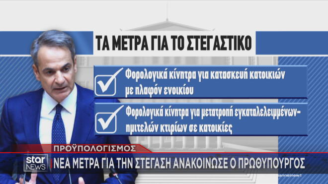Τα μέτρα που ανακοίνωσε ο Κυριάκος Μητσοτάκης για το στεγαστικό