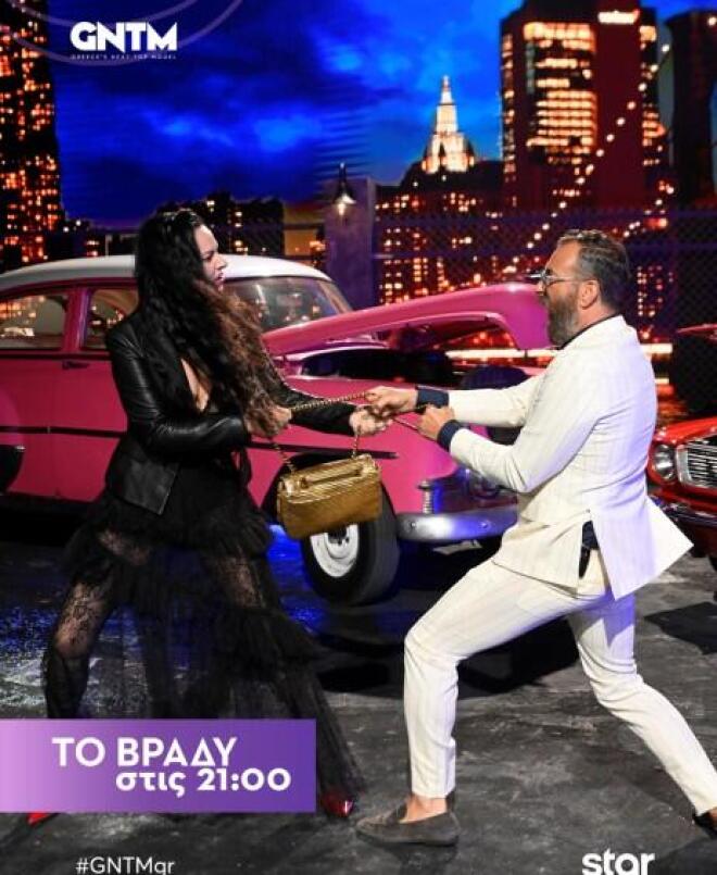 Ο Άγγελος Μπράτης και η Ζενεβιέβ Μαζαρί φωτογραφίζονται στο GNTM