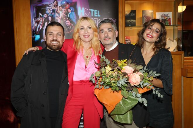 21/10/25: Θέμης Καραμουρατίδης- Σμαράγδα Καρύδη- Γεράσιμος Ευαγγελάτος- Κατερίνα Παπουτσάκη στην πρεμιέρα της παράστασης «Hotel Amour»/ NDP  ΕΛΛΗ ΠΟΥΠΟΥΛΙΔΟΥ