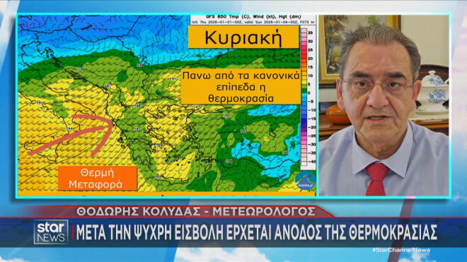 Πάνω από τα κανονικά επίπεδα η θερμοκρασία την Κυριακή και τη Δευτέρα 