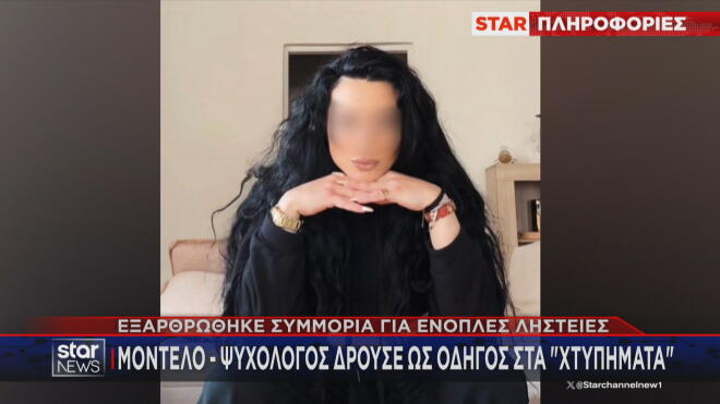 Γνωστό μοντέλο σε σπείρα που διέπραττε ένοπλες ληστείες