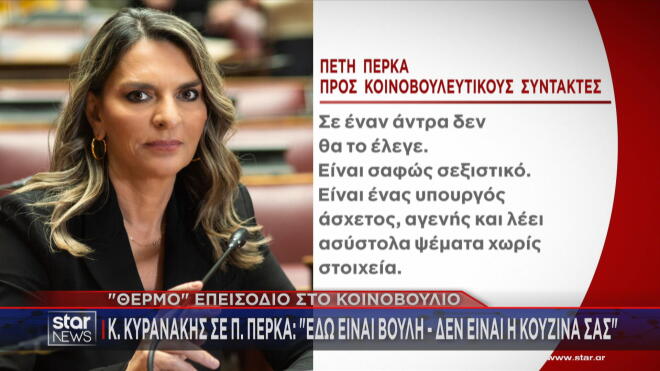 Η αντίδραση της Θ. Πέρκα στην αναφορά Κ. Κυρανάκη στην "κουζίνα"    
