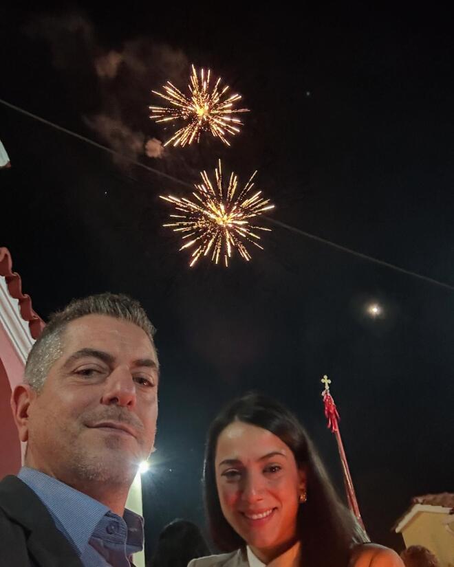 Η Ευλαμπία Ρέβη με τον Σωτήρη Σκουλούδη