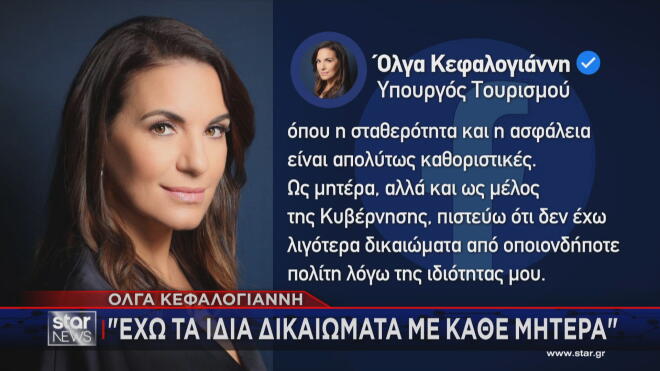 Η ανάρτηση της Όλγας Κεφαλογιάννη για την επιμέλεια των παιδιών