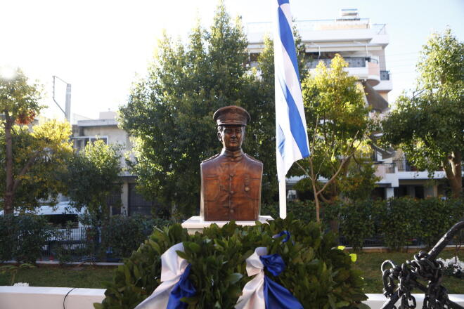 Αποκαλυπτήρια της προτομής του Έκτορα Γιαλοψού, στο Πολυδύναμο Κέντρο "Μίκης Θεοδωράκης" του δήμου Ιλίου, Παρασκευή 31 Ιανουαρίου 2025 / Φωτογραφία: Eurokinissi