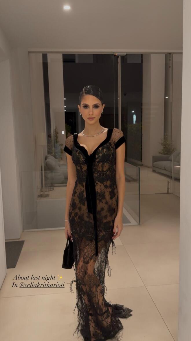 Αλεξάνδρα Νίκα: Η elegant black lace εμφάνιση σε γάμο