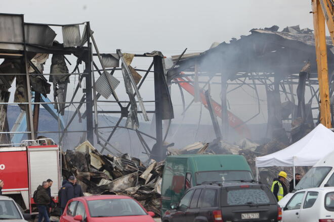 Ερείπια εργοστασίου Βιολάντα μετά την έκρηξη 