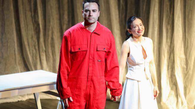 Ο Κώστας Φραγκολιάς και η Νατάσα Παπαδάκη / Φωτογραφία: NDP