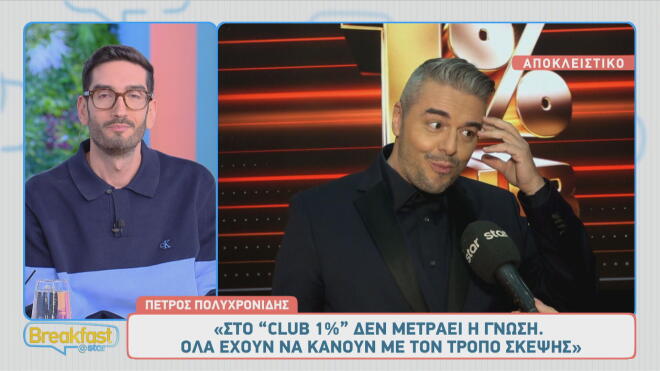 Πέτρος Πολυχρονίδης: «Στο Club του 1% θα δείτε κάτι πρωτόγνωρο»