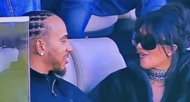 Lewis Hamilton & Kim Kardashian στο VIP Lounge του Super Bowl